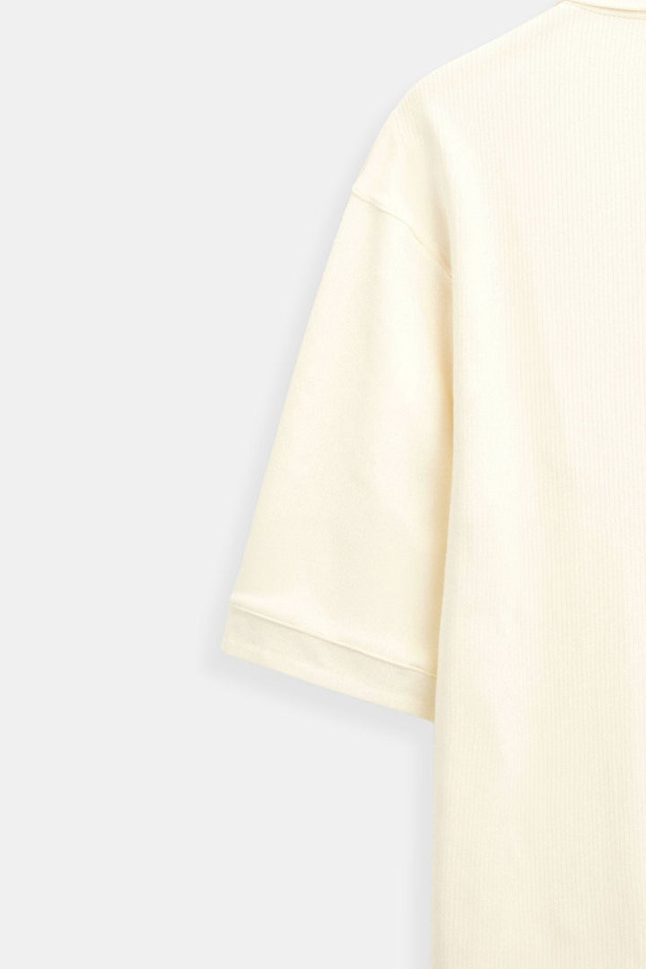 Męska Strukturalna Koszulka Polo Klasyczna Krótki Rękaw V-Neck Regular Fit Elegancka Codzienna Odzież