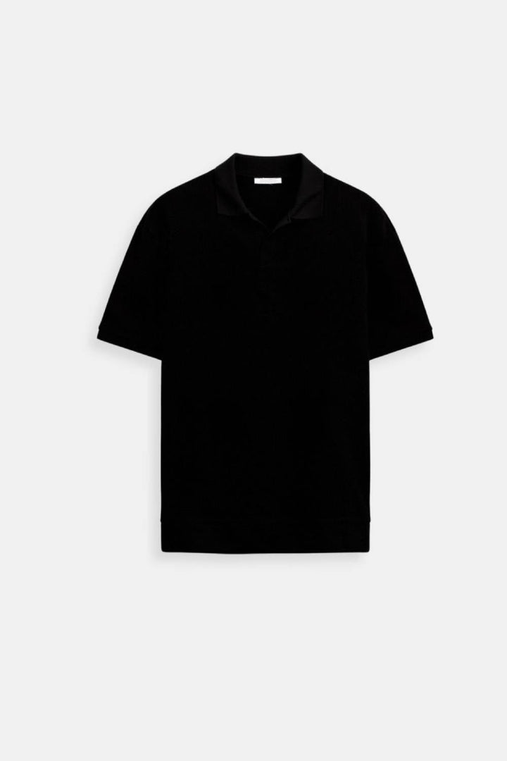 Męska Strukturalna Koszulka Polo Klasyczna Krótki Rękaw V-Neck Regular Fit Elegancka Codzienna Odzież