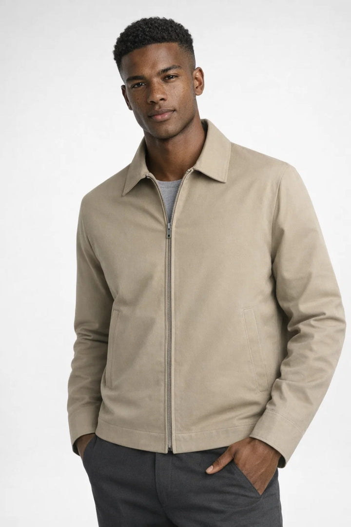 Męska kurtka slim fit z zamkiem klasyczna, smart casual