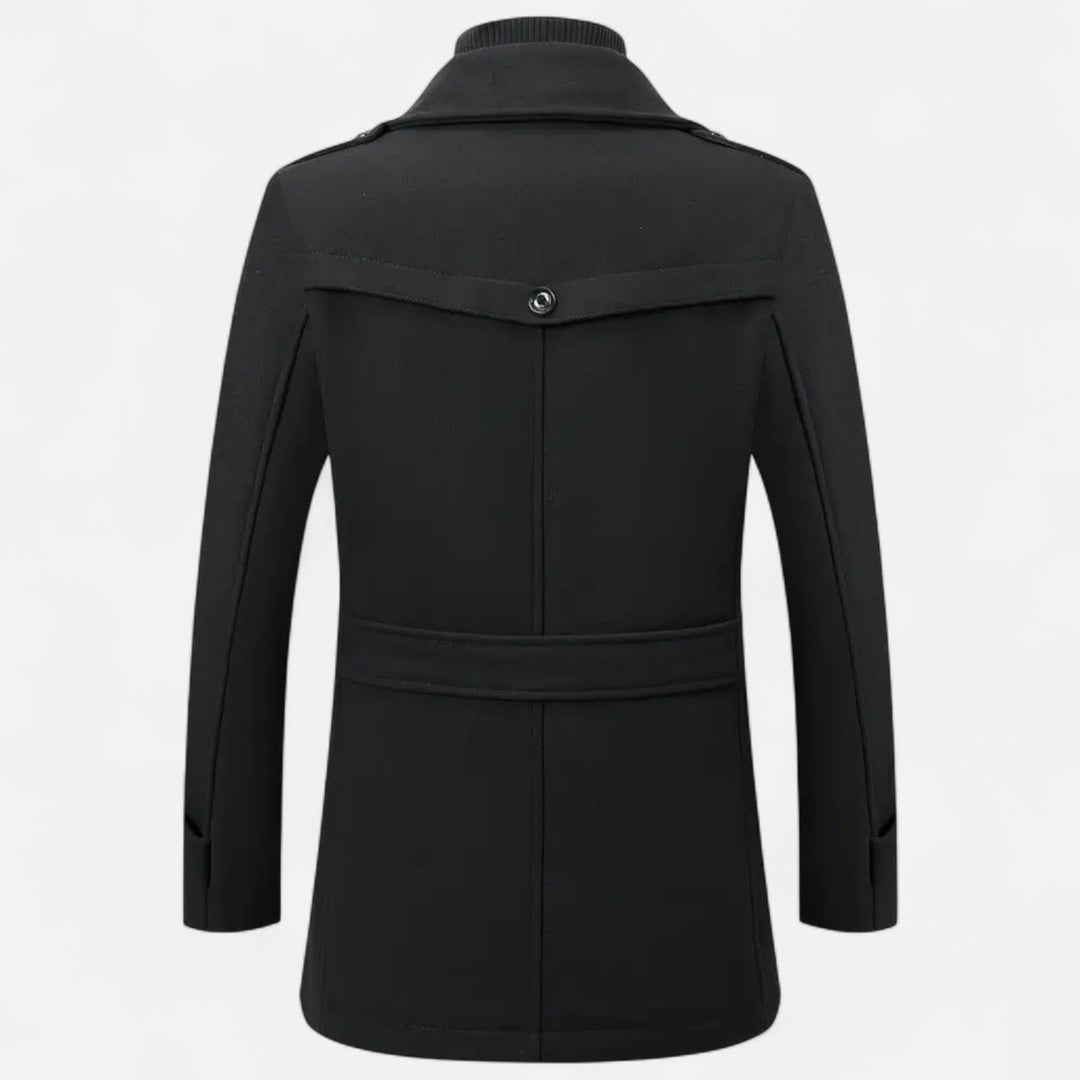 Valmonti | Męski płaszcz tweedowy slim-fit