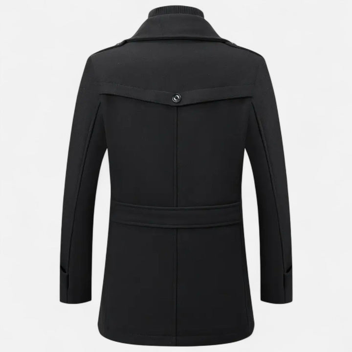 Valmonti | Męski płaszcz tweedowy slim-fit