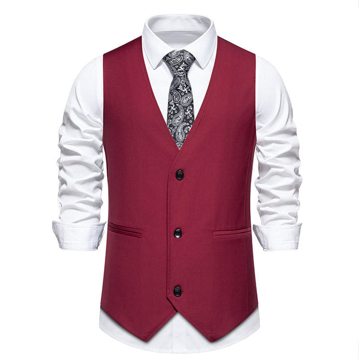 Męska Dopasowana Kamizelka Formalna – Slim-Fit Kamizelka z Guzikami na Wesela, Spotkania Biznesowe i Wydarzenia Wieczorne