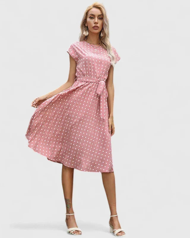 Damska Midi Sukienka w Druk – Flattering Styl na Letnie Dni i Okazje