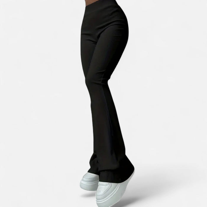 Valmonti | Damskie Legginsy Slim – Elegancja z Wysokim Stanem i Prążkowanym Wzorem