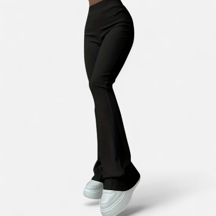 Valmonti | Damskie Legginsy Slim – Elegancja z Wysokim Stanem i Prążkowanym Wzorem
