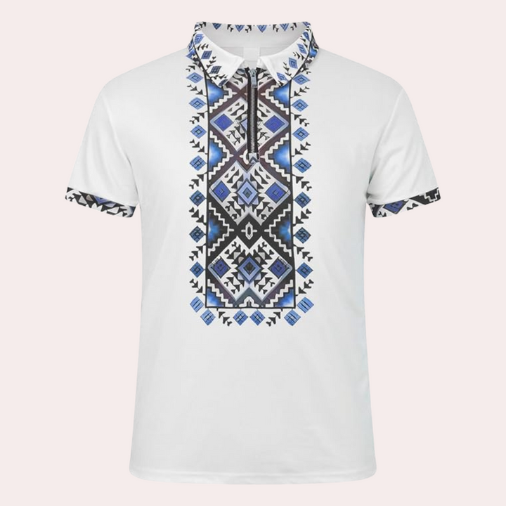 Męska Koszulka Polo z Haftem, Detal Wzoru, Slim Fit, Casual