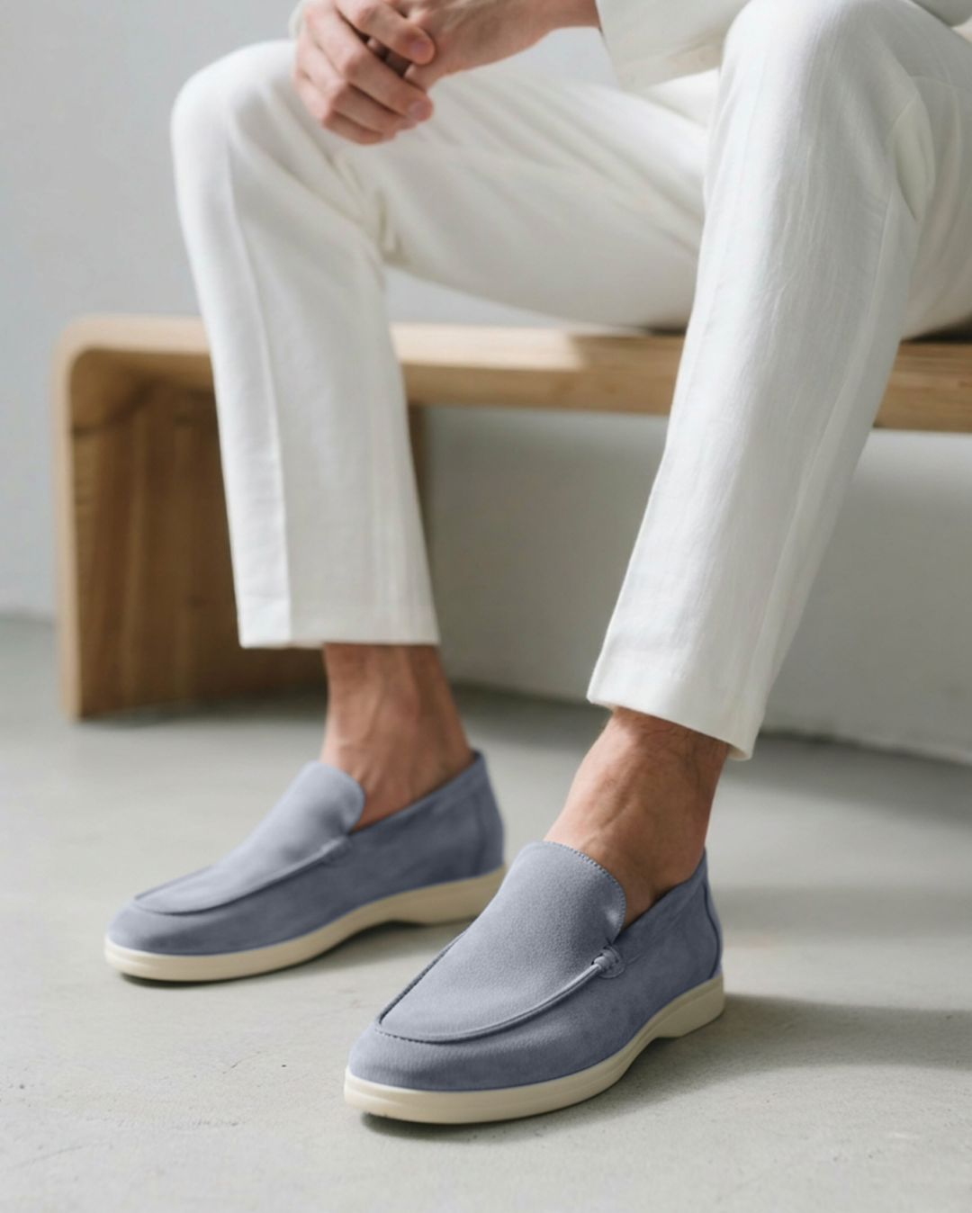 Męskie zamszowe mokasyny slip-on, codzienne buty komfortowe