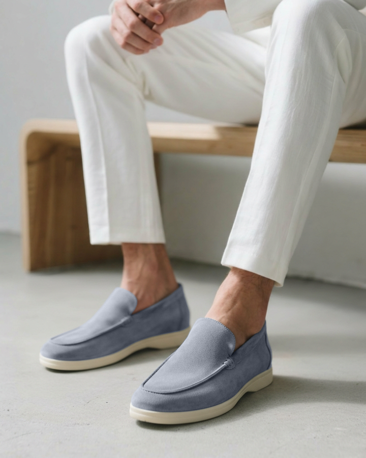 Męskie zamszowe mokasyny slip-on, codzienne buty komfortowe