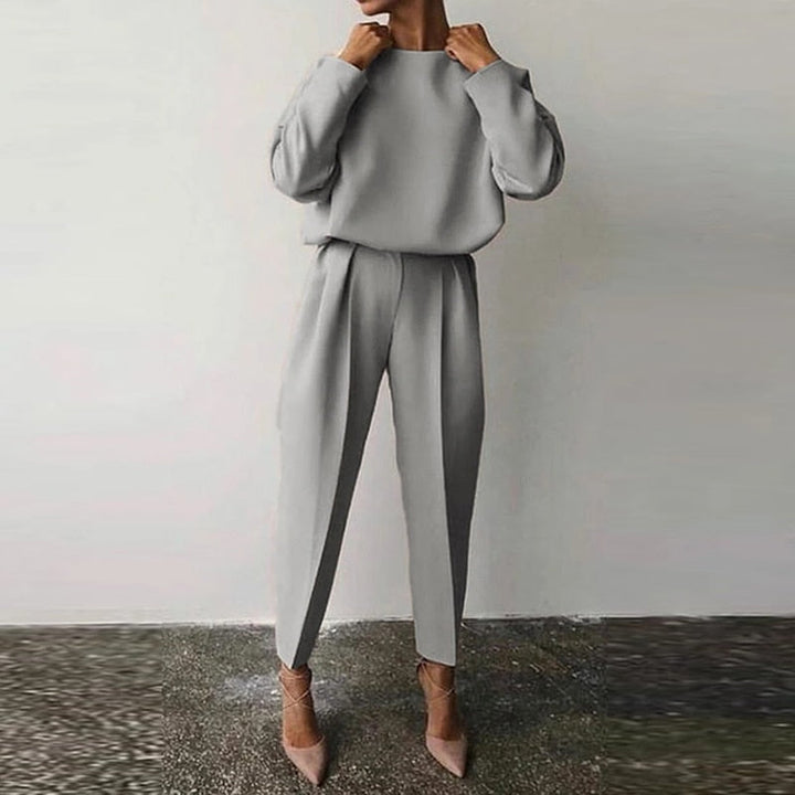 Damski zestaw dwóch części – Elegancki, komfortowy, stylowy, wszechstronny, smart casual, codzienny strój