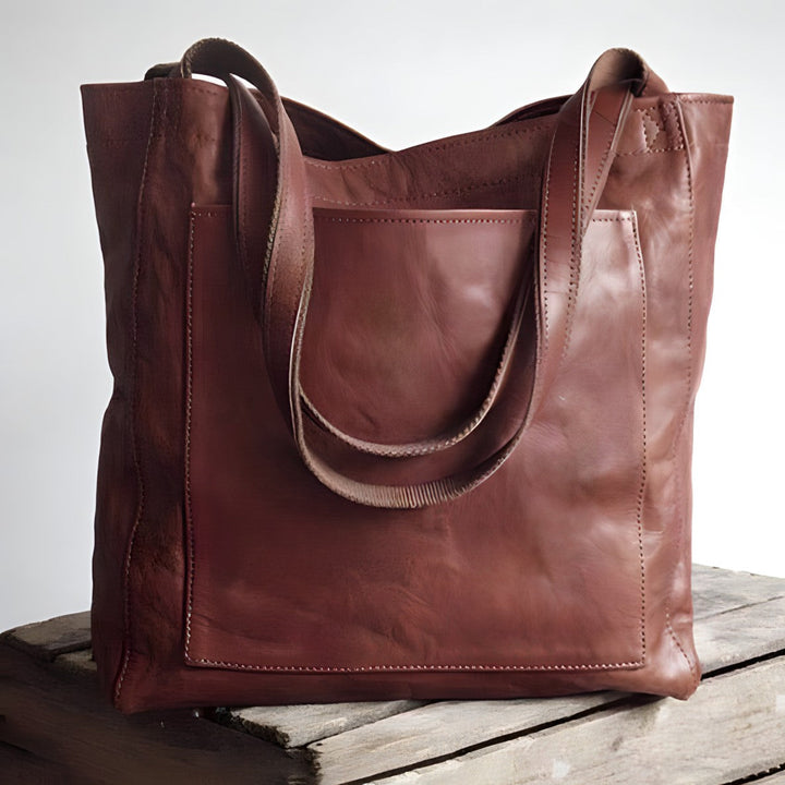 Damska torba skórzana w rozmiarze oversize z minimalistycznymi ramiączkami
