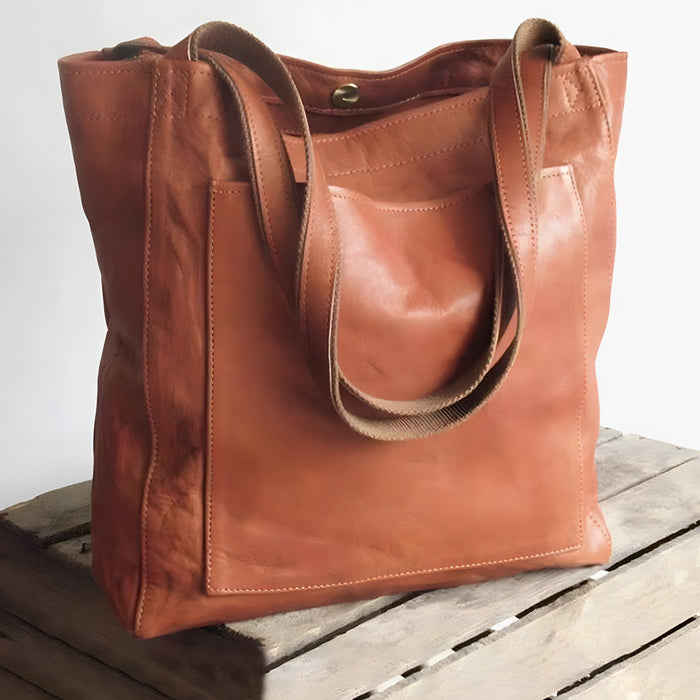 Damska torba skórzana w rozmiarze oversize z minimalistycznymi ramiączkami