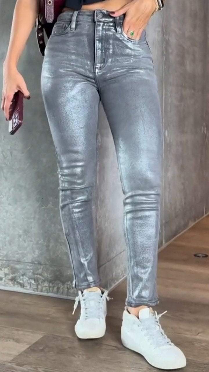 Damskie jeansy skinny z wysokim stanem i elastycznym dopasowaniem