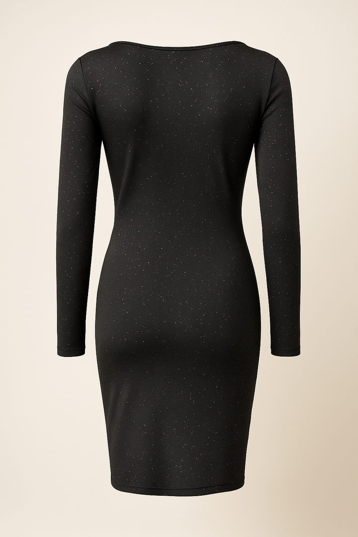 Sukienka mini bodycon z dekoltem w serek i detalami brokatowymi