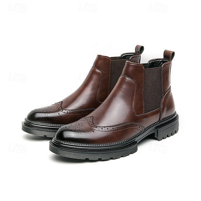 Męskie Sztyblety Chelsea Wingtip z Brogowaniem