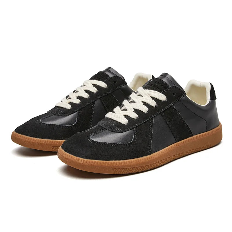 Męskie Retro Panelowe Sneakersy Niskie Z Sznurowadłami
