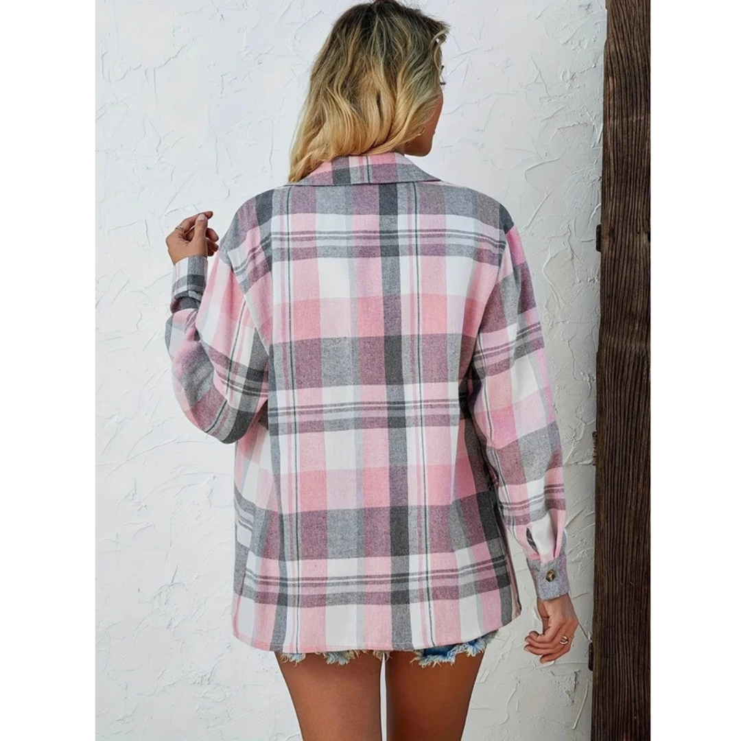 Koszula flanelowa w oversize – Luźna, w kratę, idealna na jesień i zimę