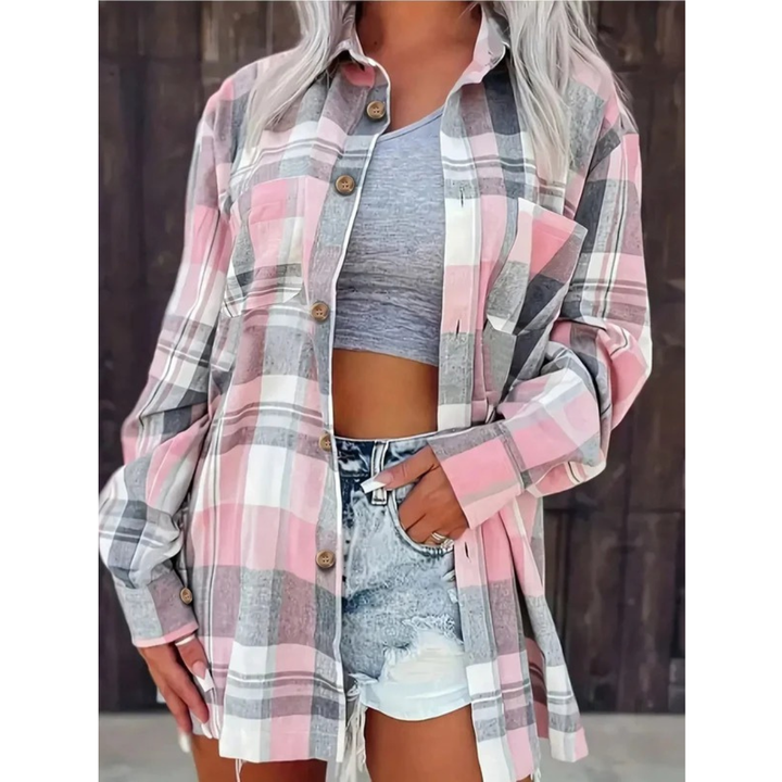 Koszula flanelowa w oversize – Luźna, w kratę, idealna na jesień i zimę