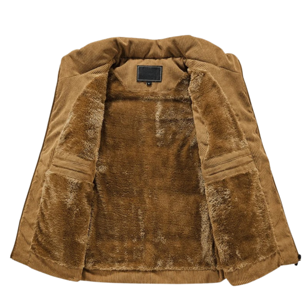 Męska Kamizelka z Sztruksu Bez Rękawów Slim Fit Casual Smart, Idealna do Codziennego Użytku z Kieszeniami