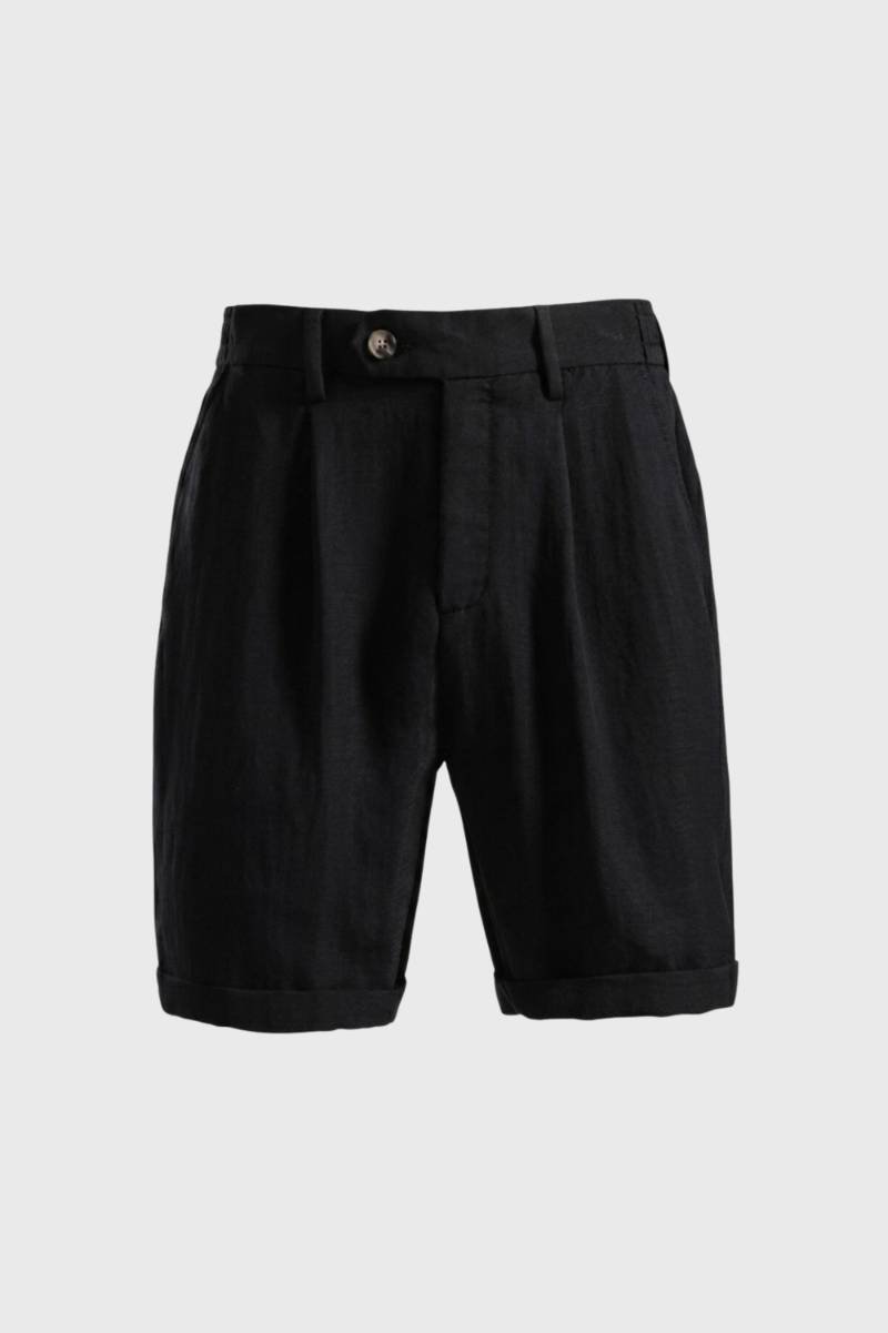 Męskie Spodenki Plisowane Dopasowane z Zawiniętymi Nogawkami w Stylu Smart Casual