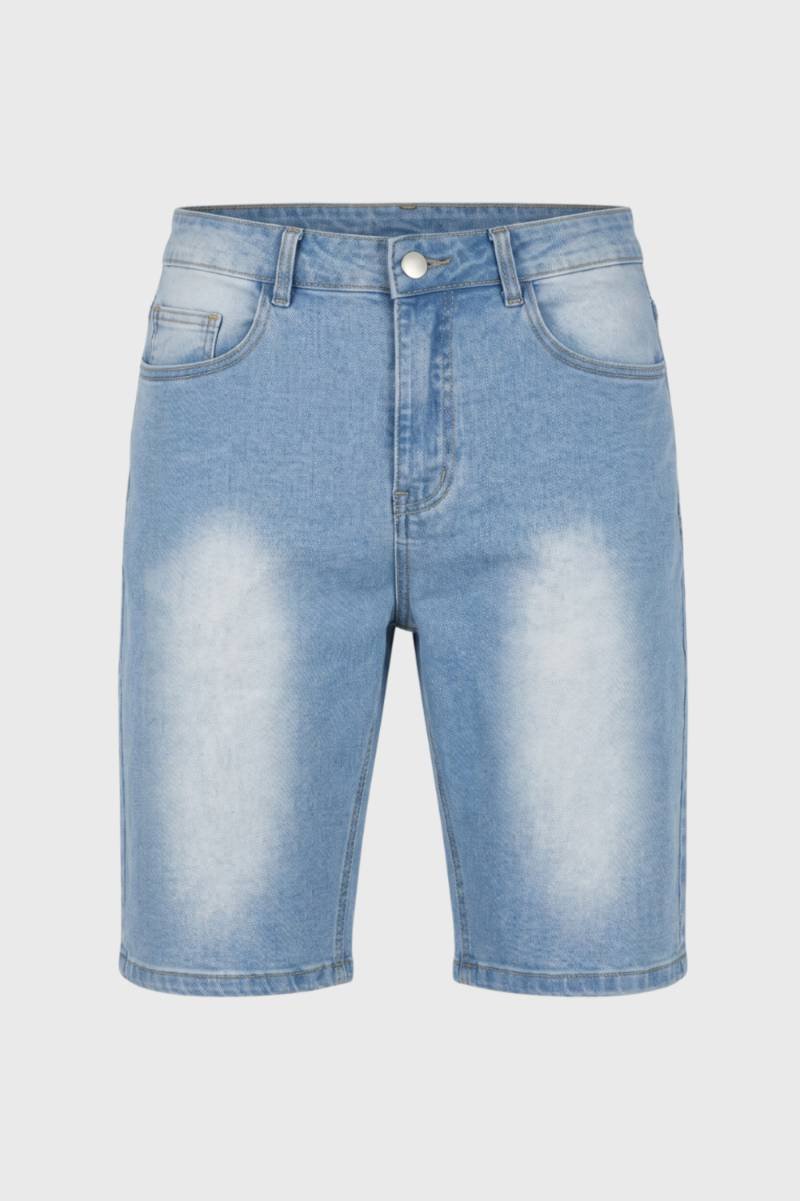 Męskie Szorty Dżinsowe Slim Fit Wycierane Casual