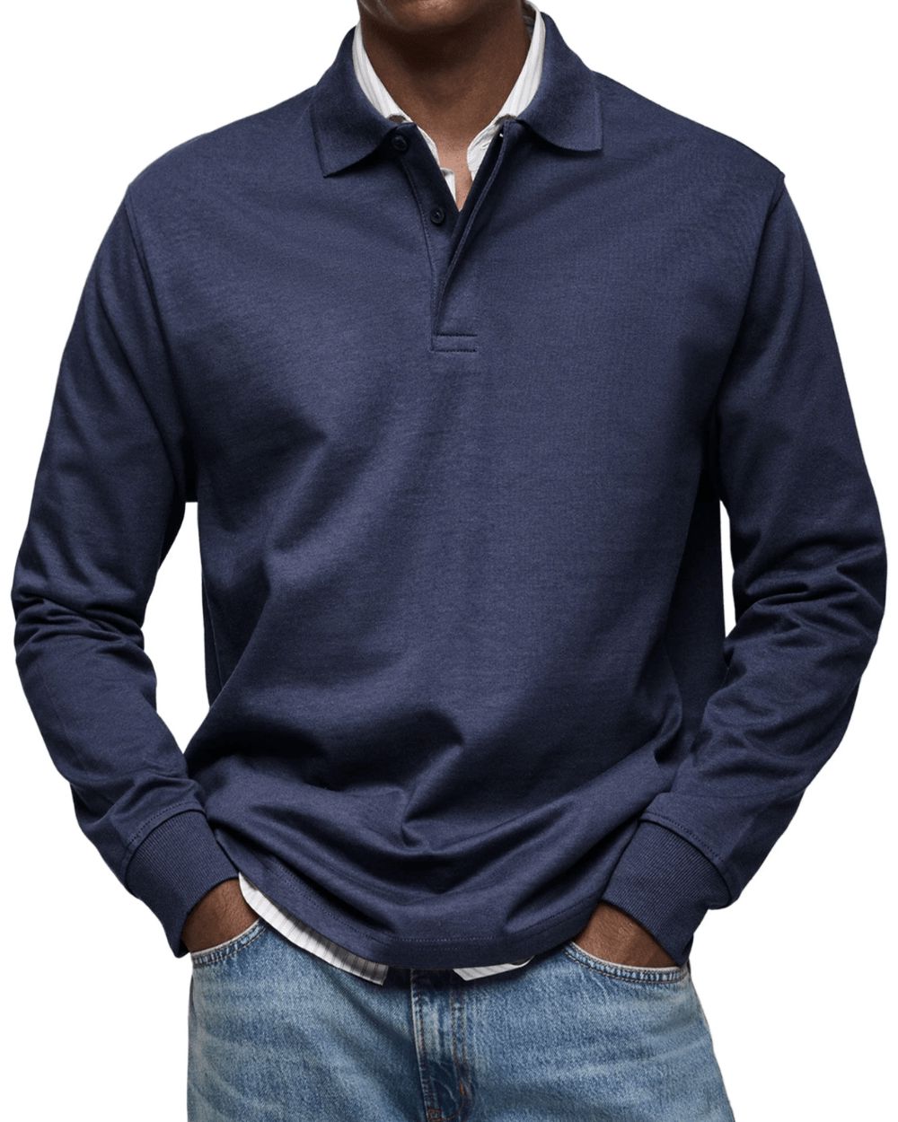 Męski Polo z Długim Rękawem – Miękki, Elegancki Sweter na Przejrzyste Pory Roku