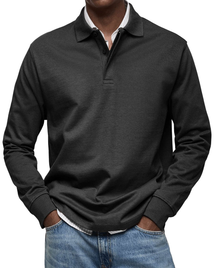 Męski Polo z Długim Rękawem – Miękki, Elegancki Sweter na Przejrzyste Pory Roku