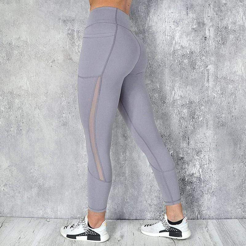 Damskie legginsy kompresyjne z wysokim stanem – Elastyczna odzież sportowa z boczną kieszenią