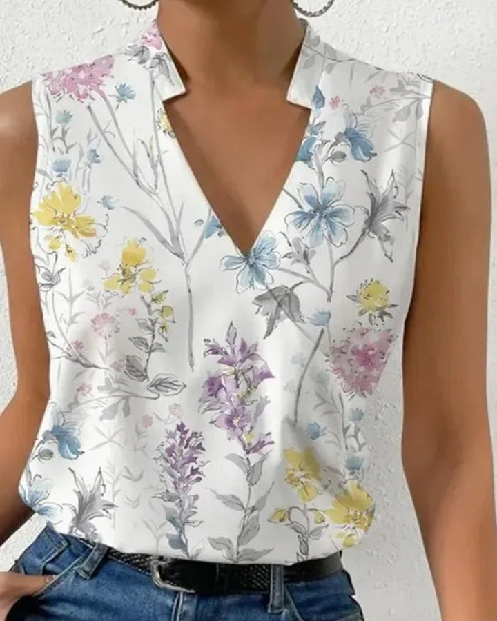 Kobiecą Bluzka z Zawinięciem – Bez Rękawów, Top w Serek na Lato i Smart Casual
