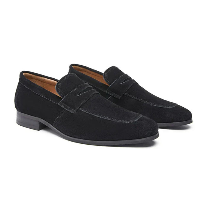 Męskie zamszowe loafersy typu penny - eleganckie buty na slip-on
