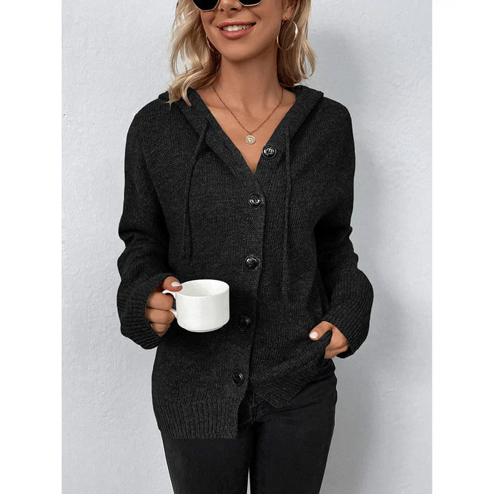 Damski sweter z kapturem, długi rękaw – miękki, ciepły, wygodny, casualowy, stylowy, codzienny pulower