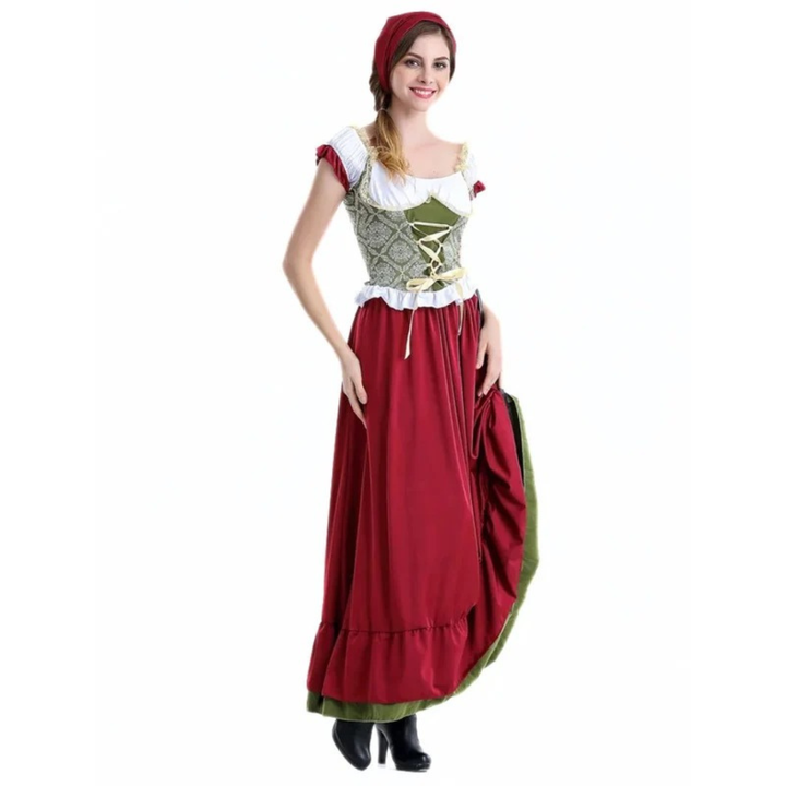 Kobiece Sukienka Dirndl z Koronką – Mini Off-Shoulder na Oktoberfest dla Festiwali Ludowych
