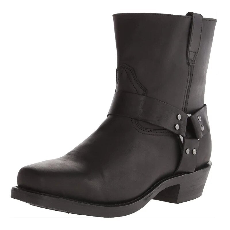 Męskie Skórzane Buty Western Stylowe Trwałe Wygodne Codzienne Ubranie na Przygody