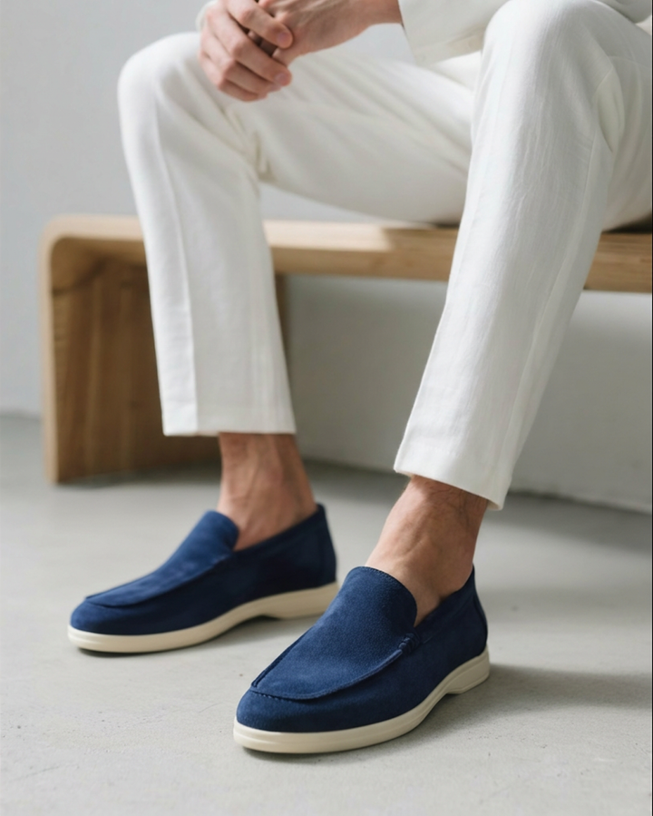 Męskie zamszowe mokasyny slip-on, codzienne buty komfortowe