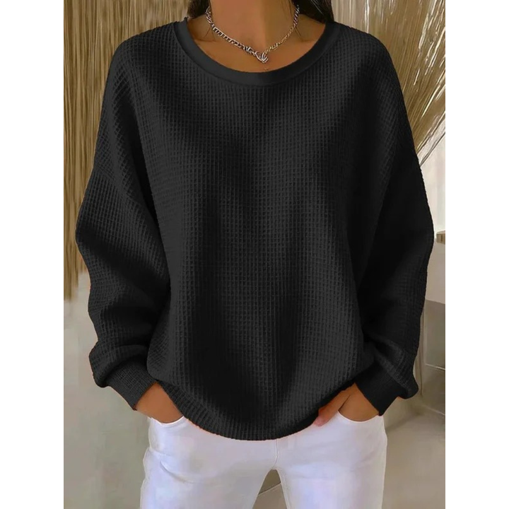 Kobiecy Oversized Sweter Teksturowany – Luźny Styl z Długim Rękawem na Co Dzień