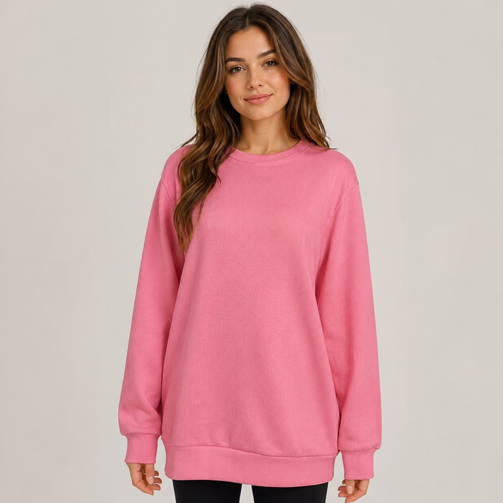 Kobiecy Oversized Sweter Teksturowany – Luźny Styl z Długim Rękawem na Co Dzień