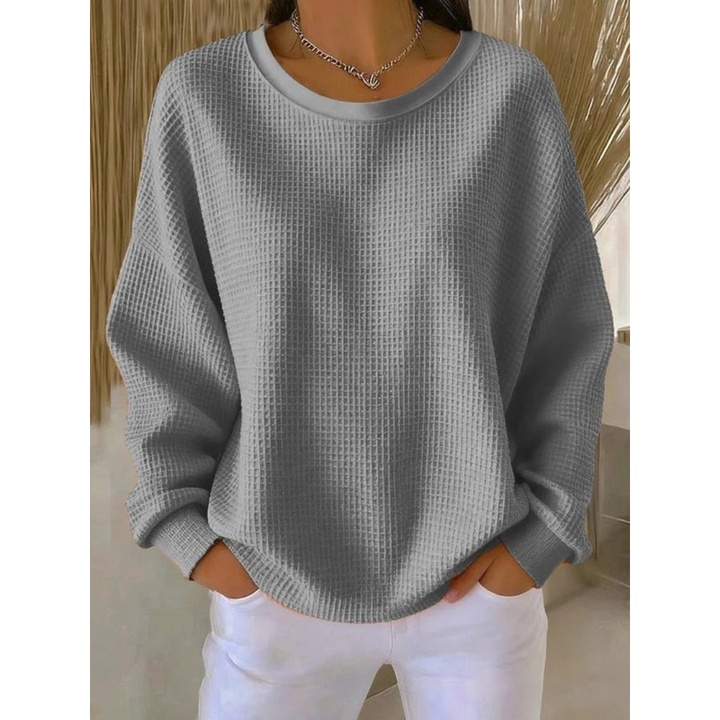 Kobiecy Oversized Sweter Teksturowany – Luźny Styl z Długim Rękawem na Co Dzień
