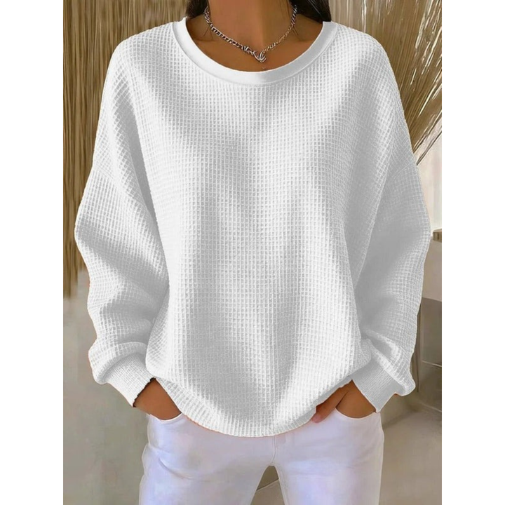 Kobiecy Oversized Sweter Teksturowany – Luźny Styl z Długim Rękawem na Co Dzień
