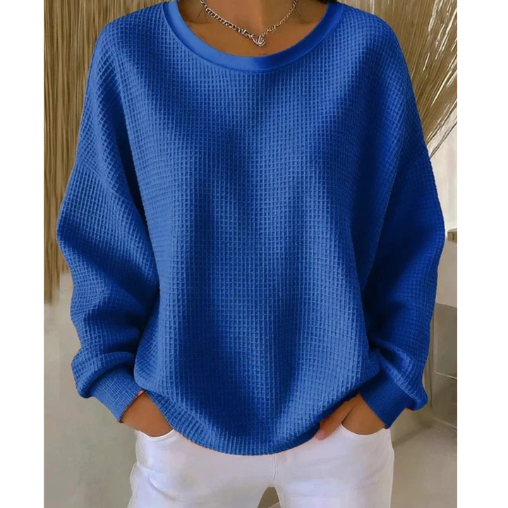 Kobiecy Oversized Sweter Teksturowany – Luźny Styl z Długim Rękawem na Co Dzień