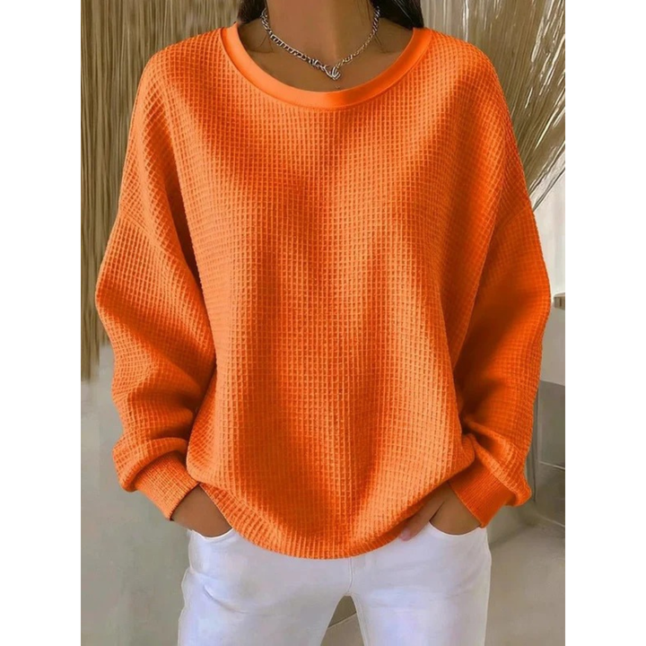 Kobiecy Oversized Sweter Teksturowany – Luźny Styl z Długim Rękawem na Co Dzień