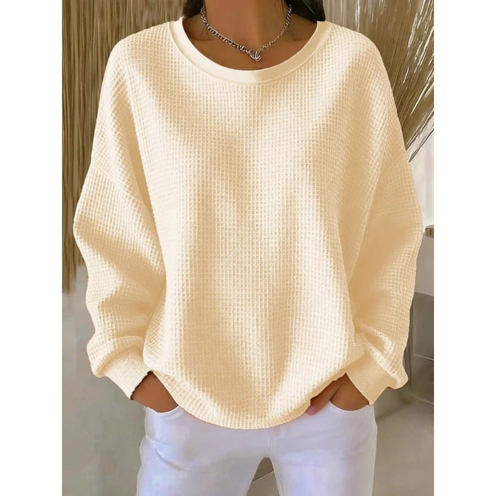 Kobiecy Oversized Sweter Teksturowany – Luźny Styl z Długim Rękawem na Co Dzień