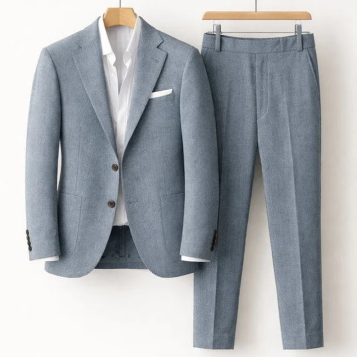 Męski Dopasowany Garnitur Dwuczęściowy – Nowoczesny Styl Biznesowy na Wydarzenia i Smart Casual
