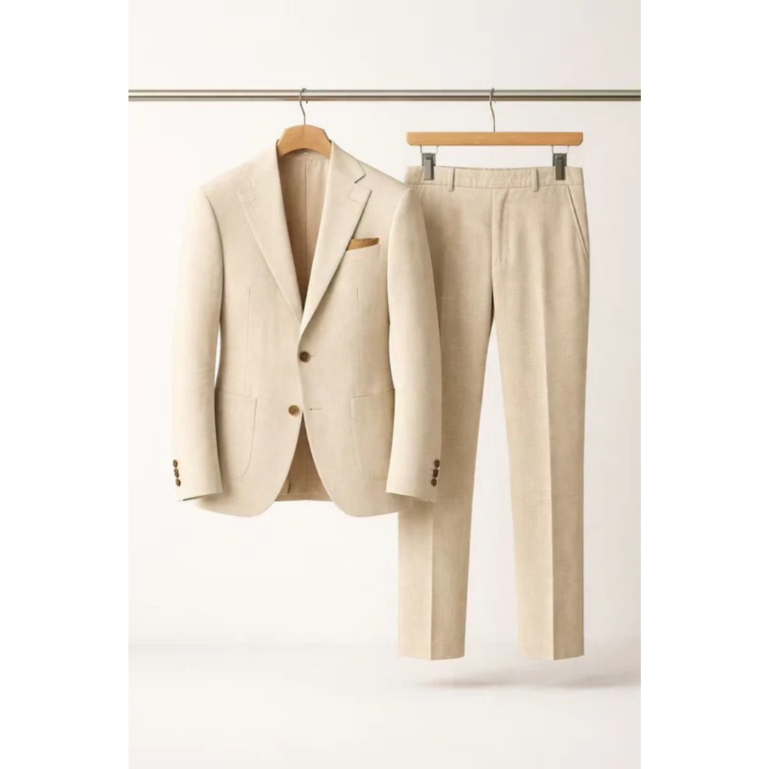 Męski Dopasowany Garnitur Dwuczęściowy – Nowoczesny Styl Biznesowy na Wydarzenia i Smart Casual