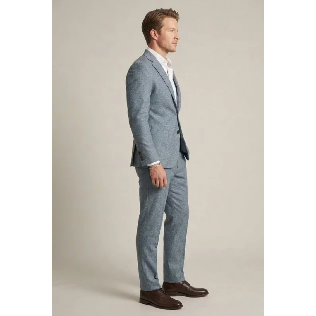 Męski Dopasowany Garnitur Dwuczęściowy – Nowoczesny Styl Biznesowy na Wydarzenia i Smart Casual