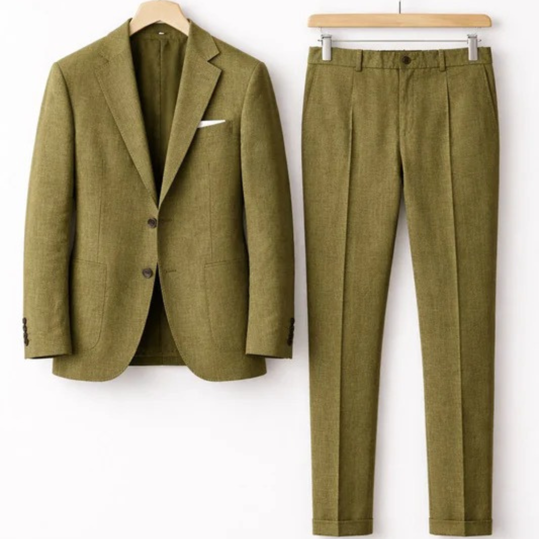 Męski Dopasowany Garnitur Dwuczęściowy – Nowoczesny Styl Biznesowy na Wydarzenia i Smart Casual