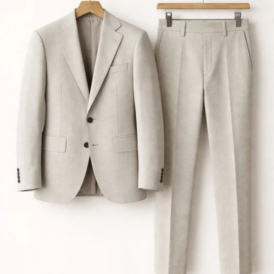 Męski Dopasowany Garnitur Dwuczęściowy – Nowoczesny Styl Biznesowy na Wydarzenia i Smart Casual