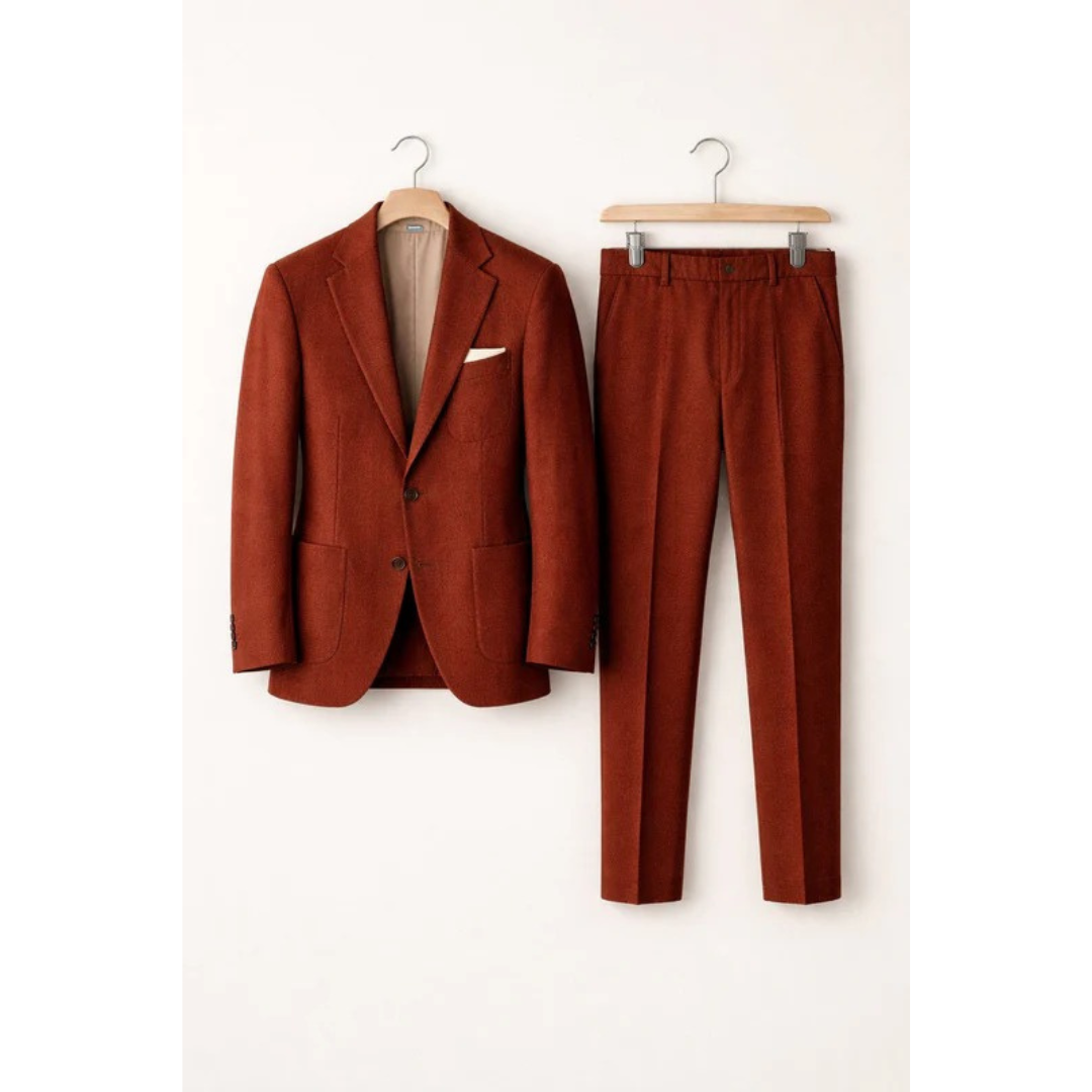 Męski Dopasowany Garnitur Dwuczęściowy – Nowoczesny Styl Biznesowy na Wydarzenia i Smart Casual