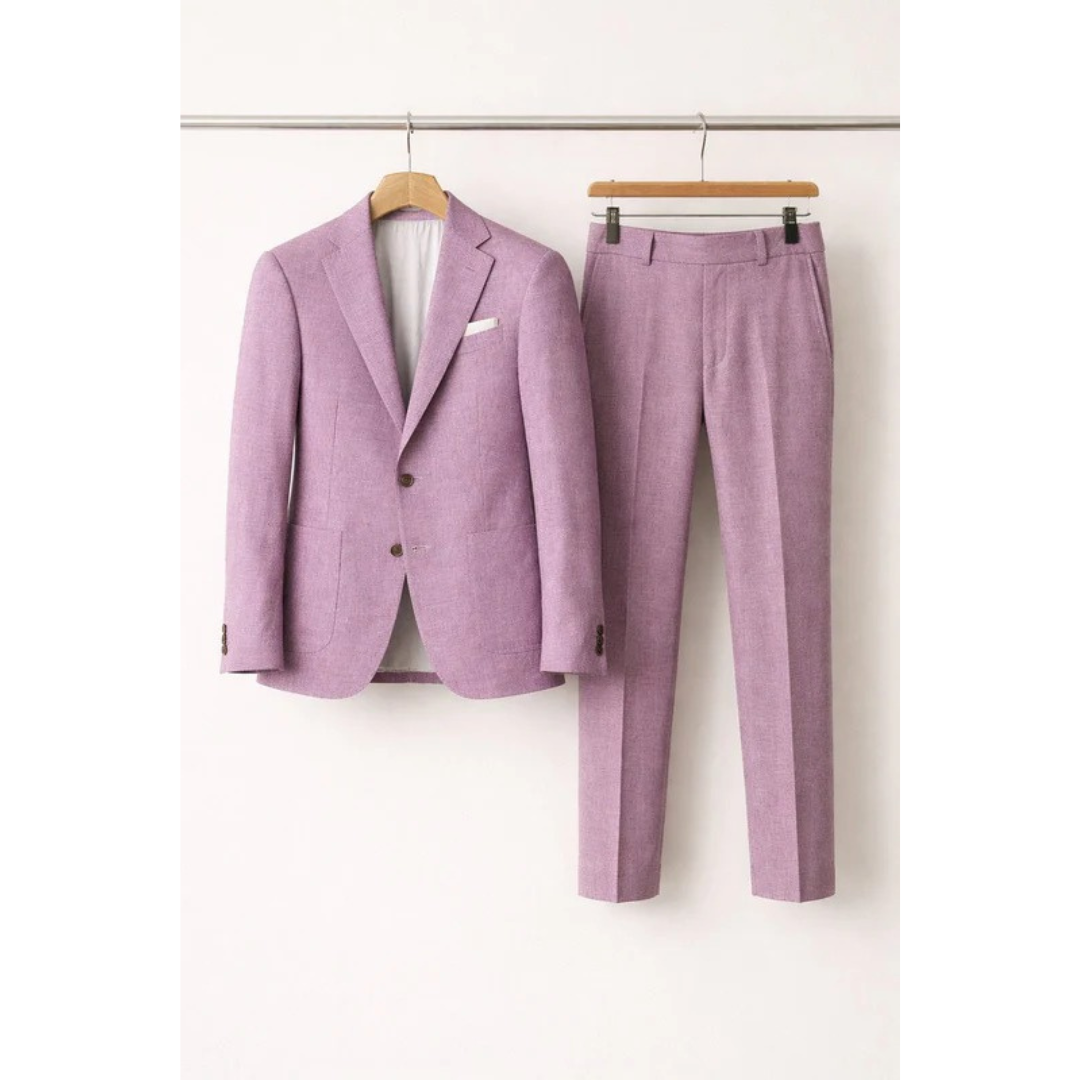 Męski Dopasowany Garnitur Dwuczęściowy – Nowoczesny Styl Biznesowy na Wydarzenia i Smart Casual