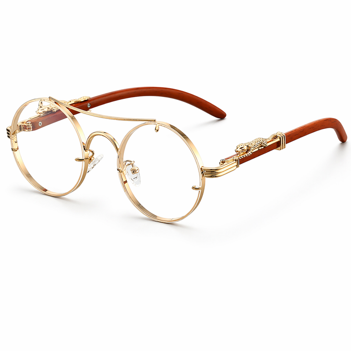 Męskie Okulary Przeciwsłoneczne Okrągła Ramka Metal Retro Design