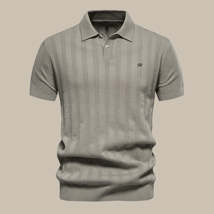 Męska Koszulka Polo z Wełny z Krótkim Rękawem Premium Oddychająca Dzianina Smart-Casual Klasyczny Top