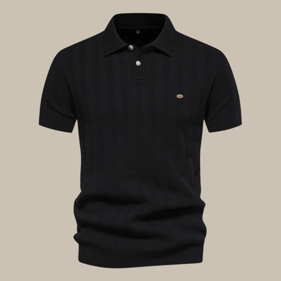Męska Koszulka Polo z Wełny z Krótkim Rękawem Premium Oddychająca Dzianina Smart-Casual Klasyczny Top